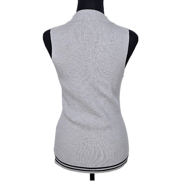 Rag & Bone Alanna Merino Wool Blend Ribbed Knit Sleeveless Sweater Gray Medium - Picture 7 of 11